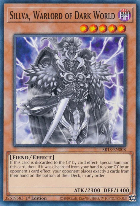1st Edition, Common, Dark, Effect Monster, Fiend, Structure Deck: Dark World Sillva, Warlord of Dark World [SR13-EN008] Common - Trading Card World