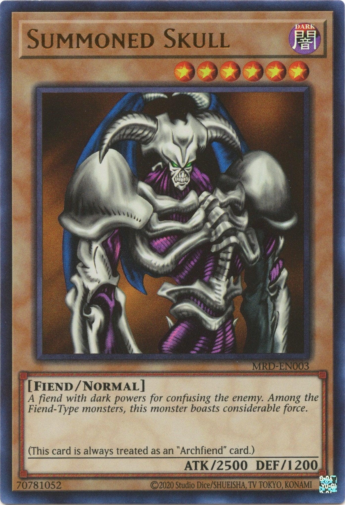 Dark, Fiend, Metal Raiders (25th Anniversary Edition), Normal Monster, Ultra Rare, Unlimited Summoned Skull (25th Anniversary) [MRD-EN003] Ultra Rare - Trading Card World