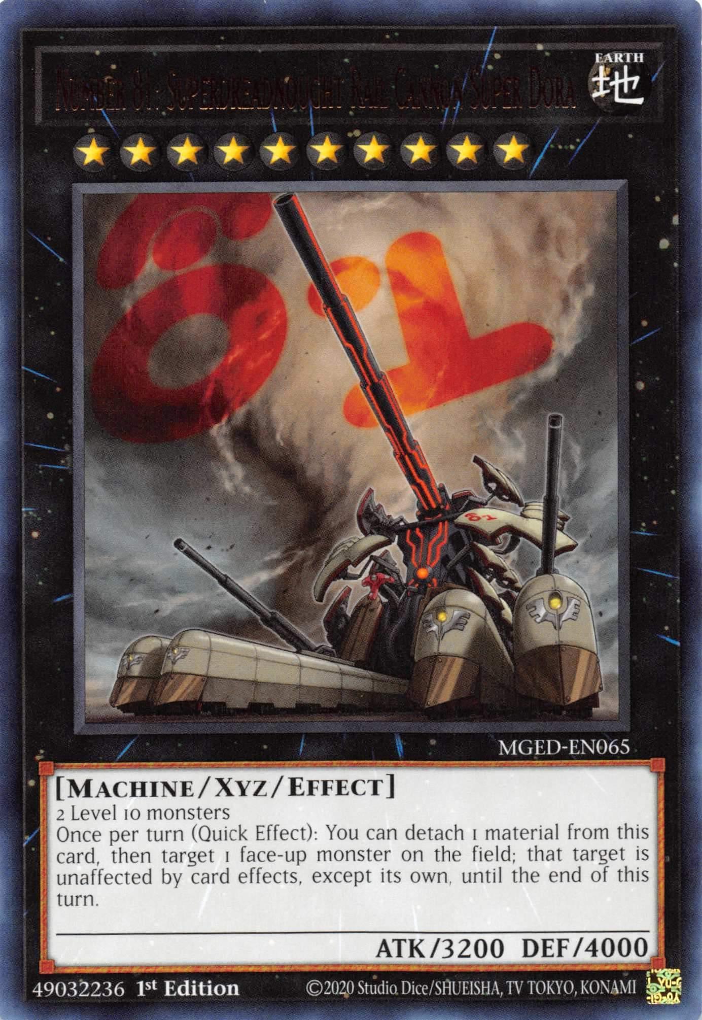 1st Edition, Earth, Machine, Maximum Gold: El Dorado, Rare, Xyz/Effect Monster Number 81: Superdreadnought Rail Cannon Super Dora [MGED-EN065] Rare - Trading Card World