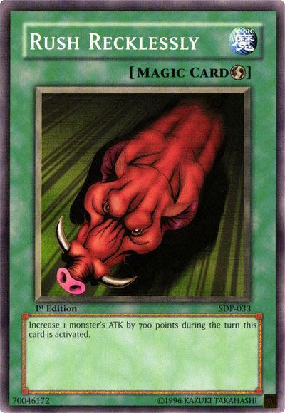1st Edition, Common, Quick Play Spell, Spell, Starter Deck: Pegasus, Unlimited Rush Recklessly [SDP-033] Common - Trading Card World