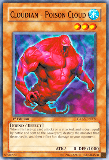 1st Edition, Common, Effect Monster, Fiend, Gladiator's Assault, Unlimited, Water Cloudian - Poison Cloud [GLAS-EN009] Common - Trading Card World