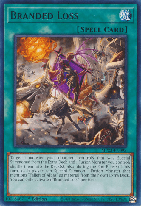 1st Edition, Dueling Heroes Collectors Tin - Mega Pack (25th Anniversary Edition), Normal Spell, Rare, Spell Branded Loss [MP23-EN095] Rare - Trading Card World