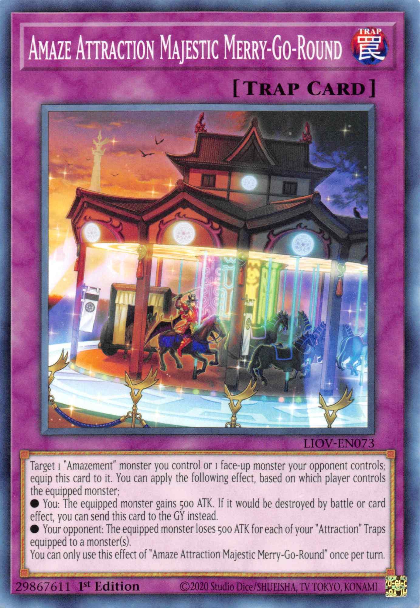 1st Edition, Common, Lightning Overdrive, Normal Trap, Trap Amaze Attraction Majestic Merry-Go-Round [LIOV-EN073] Common - Trading Card World