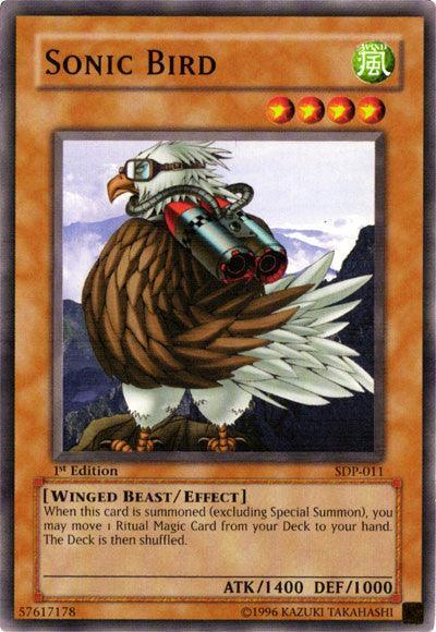 1st Edition, Common, Effect Monster, Starter Deck: Pegasus, Unlimited, Wind, Winged Beast Sonic Bird [SDP-011] Common - Trading Card World