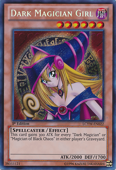 1st Edition, Dark, Effect Monster, Legendary Collection 3: Yugi's World, Secret Rare, Spellcaster, Unlimited Dark Magician Girl [LCYW-EN022] Secret Rare - Trading Card World