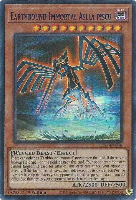 1st Edition, Dark, Effect Monster, Legendary Duelists: Season 3, Ultra Rare, Winged Beast Earthbound Immortal Aslla piscu (Blue) [LDS3-EN038] Ultra Rare - Trading Card World