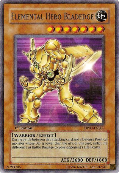 1st Edition, Duelist Pack 3: Jaden Yuki 2, Earth, Effect Monster, Rare, Unlimited, Warrior Elemental Hero Bladedge [DP03-EN002] Rare - Trading Card World