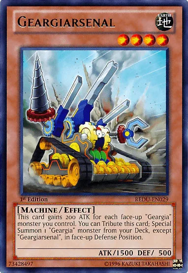1st Edition, Earth, Effect Monster, Machine, Rare, Return of the Duelist, Unlimited Geargiarsenal [REDU-EN029] Rare - Trading Card World