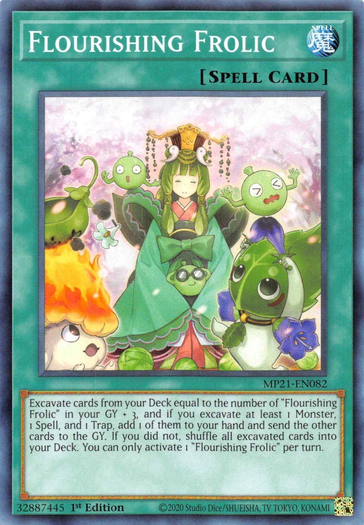 1st Edition, 2021 Tin of Ancient Battles, Common, Normal Spell, Spell Flourishing Frolic [MP21-EN082] Common - Trading Card World