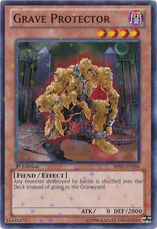 1st Edition, Battle Pack: Epic Dawn, Dark, Effect Monster, Fiend, Starfoil Rare, Unlimited Grave Protector [BP01-EN186] Starfoil Rare - Trading Card World