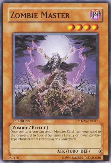1st Edition, Common, Dark, Effect Monster, Structure Deck: Zombie World, Zombie Zombie Master [SDZW-EN016] Common - Trading Card World