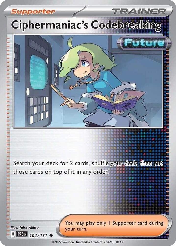 Normal, Reverse Holofoil, Scarlet & Violet: Prismatic Evolutions, Supporter, Uncommon Ciphermaniac's Codebreaking (104/131) [Scarlet & Violet: Prismatic Evolutions] - Trading Card World