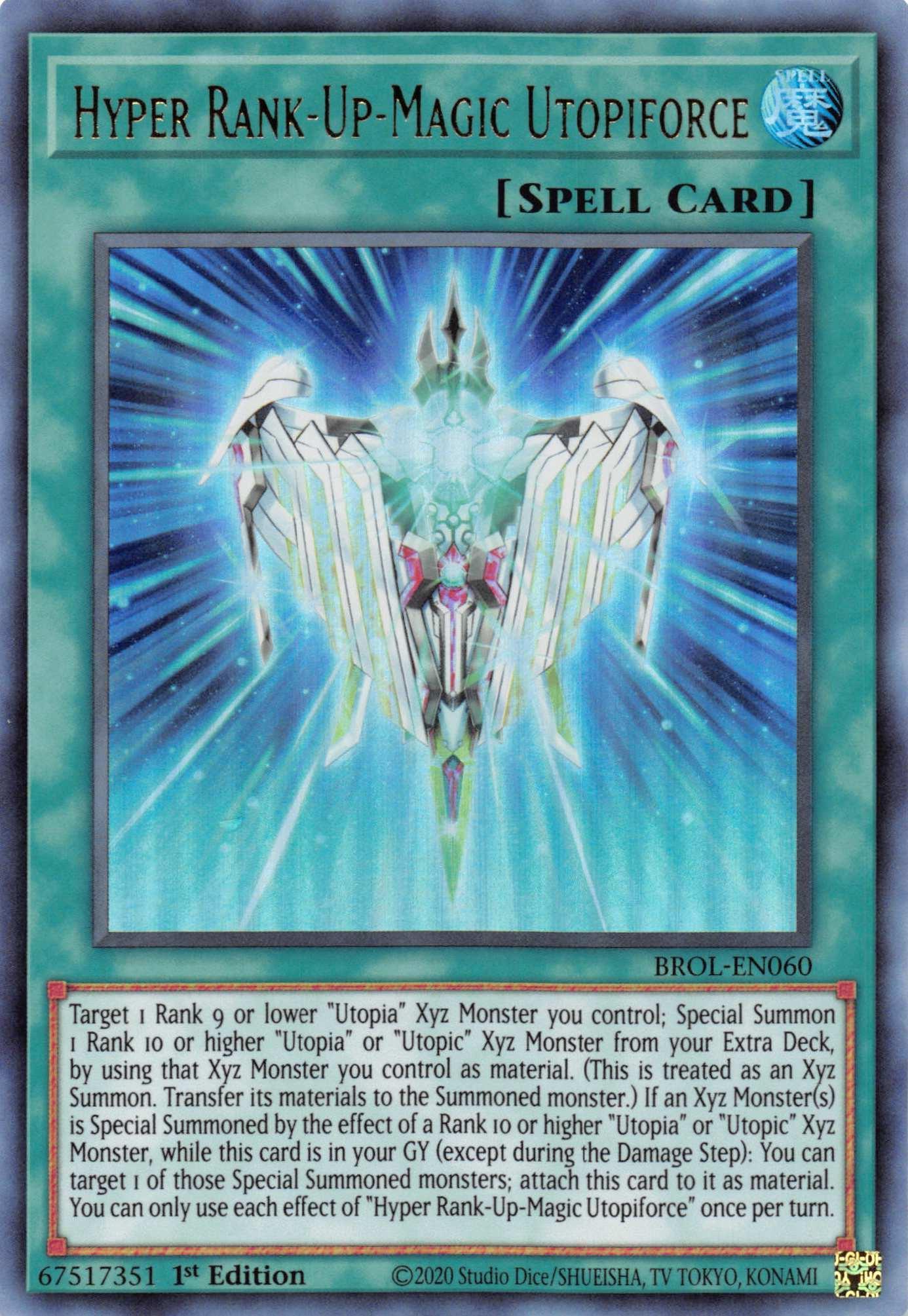 1st Edition, Brothers of Legend, Normal Spell, Spell, Ultra Rare Hyper Rank-Up-Magic Utopiforce [BROL-EN060] Ultra Rare - Trading Card World