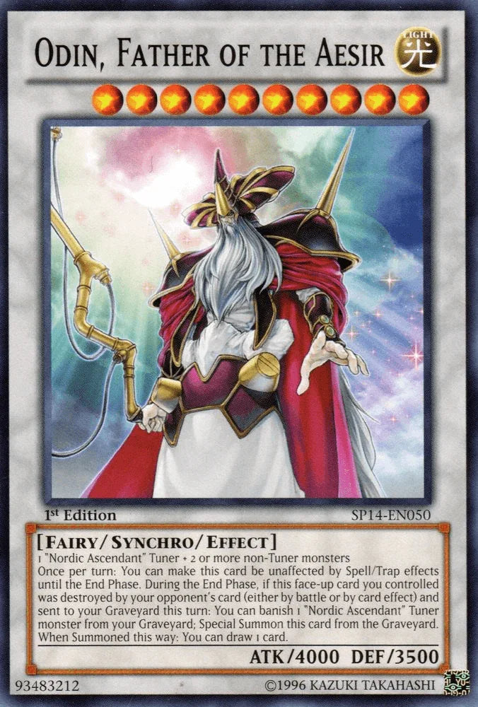 1st Edition, Common, Fairy, Light, Star Pack 2014, Synchro/Effect Monster Odin, Father of the Aesir [SP14-EN050] Common - Trading Card World