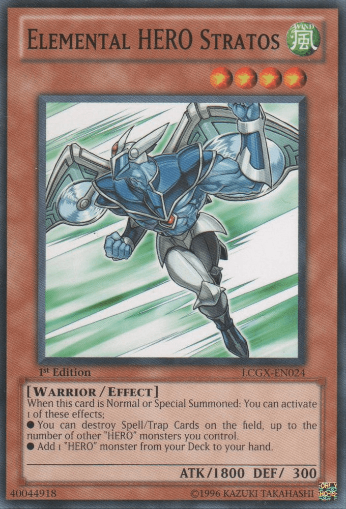 1st Edition, Common, Effect Monster, Legendary Collection 2, Unlimited, Warrior, Wind Elemental HERO Stratos [LCGX-EN024] Common - Trading Card World