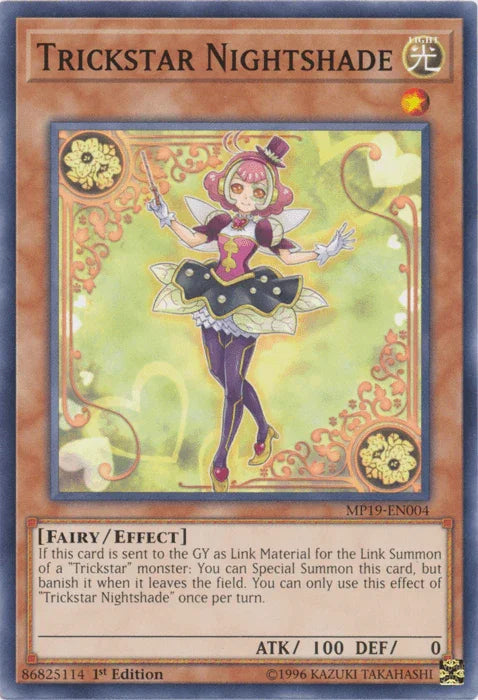 1st Edition, 2019 Gold Sarcophagus Tin Mega Pack, Common, Effect Monster, Fairy, Light, Unlimited Trickstar Nightshade [MP19-EN004] Common - Trading Card World