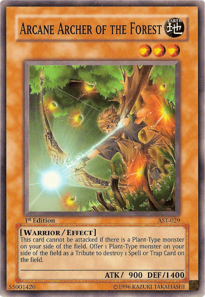 1st Edition, Ancient Sanctuary, Common, Earth, Effect Monster, Unlimited, Warrior Arcane Archer of the Forest [AST-029] Common - Trading Card World