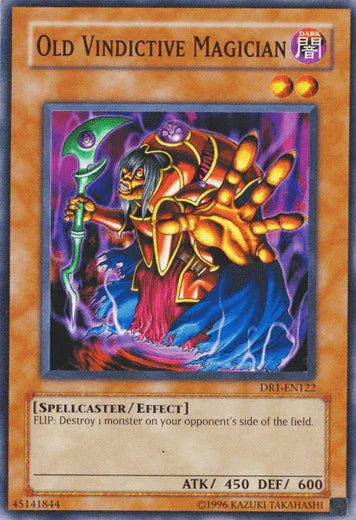 Common, Dark, Dark Revelation Volume 1, Effect Monster, Spellcaster, Unlimited Old Vindictive Magician [DR1-EN122] Common - Trading Card World