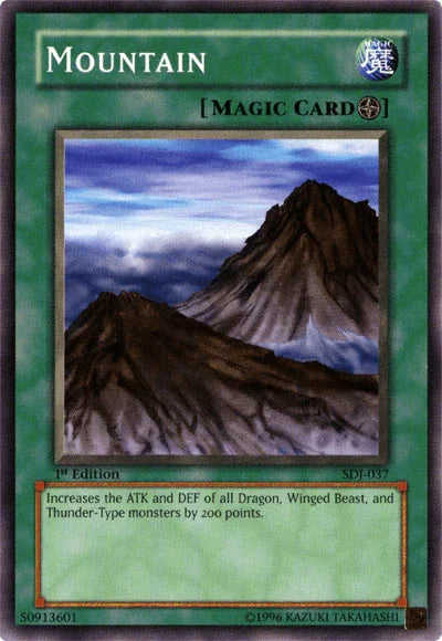 1st Edition, Common, Field Spell, Spell, Starter Deck: Joey, Unlimited Mountain [SDJ-037] Common - Trading Card World
