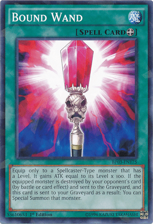 1st Edition, Battle Pack 3: Monster League, Equip Spell, Shatterfoil Rare, Spell Bound Wand [BP03-EN175] Shatterfoil Rare - Trading Card World