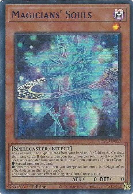 1st Edition, Dark, Effect Monster, Legendary Duelists: Season 3, Spellcaster, Ultra Rare Magicians' Souls (Blue) [LDS3-EN088] Ultra Rare - Trading Card World