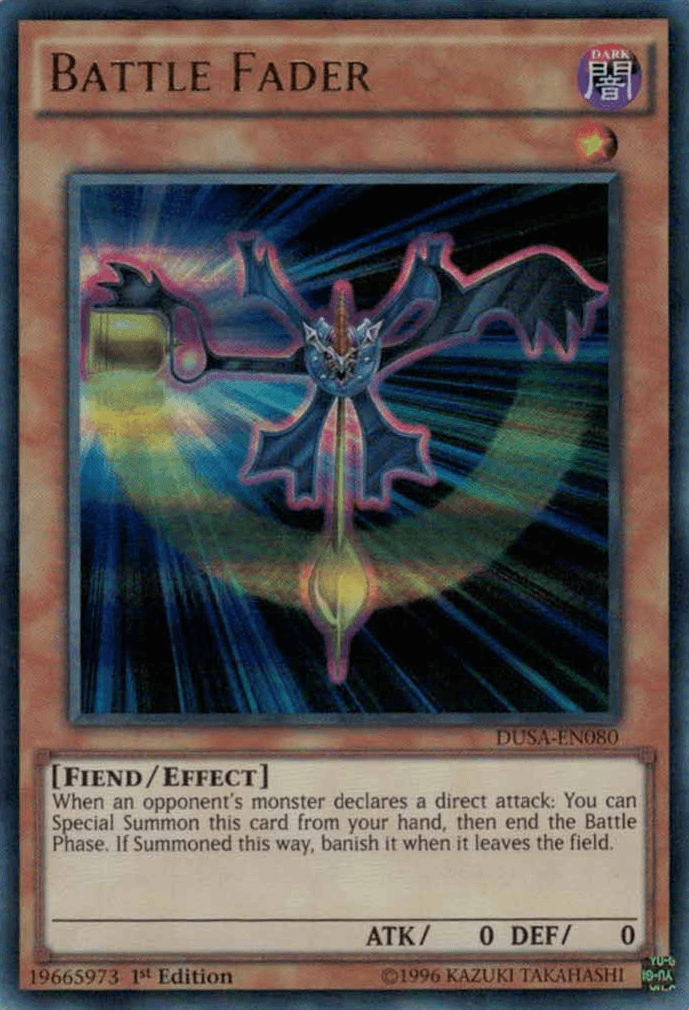 1st Edition, Dark, Duelist Saga, Effect Monster, Fiend, Ultra Rare Battle Fader [DUSA-EN080] Ultra Rare - Trading Card World