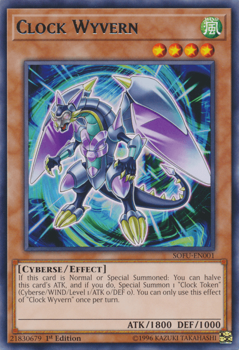 1st Edition, Cyberse, Effect Monster, Rare, Soul Fusion, Unlimited, Wind Clock Wyvern [SOFU-EN001] Rare - Trading Card World