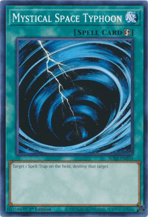 1st Edition, Common, Quick Play Spell, Spell, Structure Deck: Sacred Beasts Mystical Space Typhoon [SDSA-EN033] Common - Trading Card World