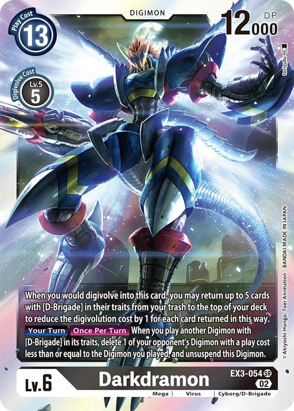 Black, Cyborg/D-Brigade, Digimon, Draconic Roar, EX3-054, Mega, Super Rare, Virus Darkdramon [EX3-054] [Draconic Roar] - Trading Card World