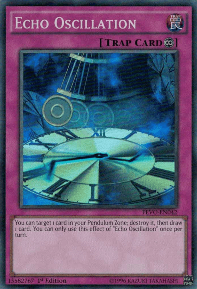 1st Edition, Continuous Trap, Pendulum Evolution, Super Rare, Trap Echo Oscillation [PEVO-EN042] Super Rare - Trading Card World