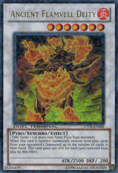 Duel Terminal 4, Fire, Limited, Pyro, Synchro/Effect Monster, Ultra Rare Ancient Flamvell Deity [DT04-EN088] Ultra Rare - Trading Card World