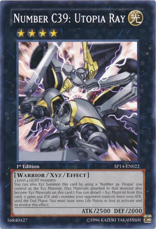 1st Edition, Light, Star Pack 2014, Starfoil Rare, Warrior, Xyz/Effect Monster Number C39: Utopia Ray [SP14-EN022] Starfoil Rare - Trading Card World
