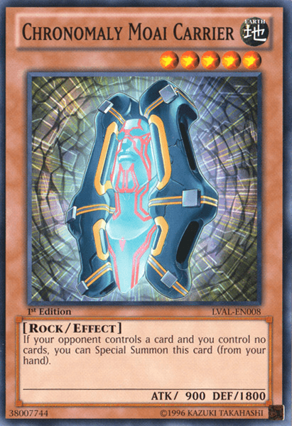 1st Edition, Common, Earth, Effect Monster, Legacy of the Valiant, Rock, Unlimited Chronomaly Moai Carrier [LVAL-EN008] Common - Trading Card World