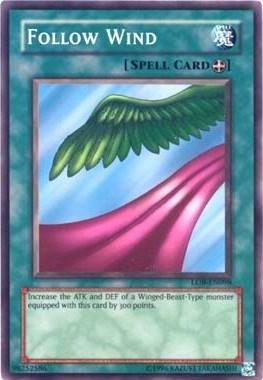 Common, Equip Spell, Spell, The Legend of Blue Eyes White Dragon, Unlimited Follow Wind [LOB-EN098] Common - Trading Card World