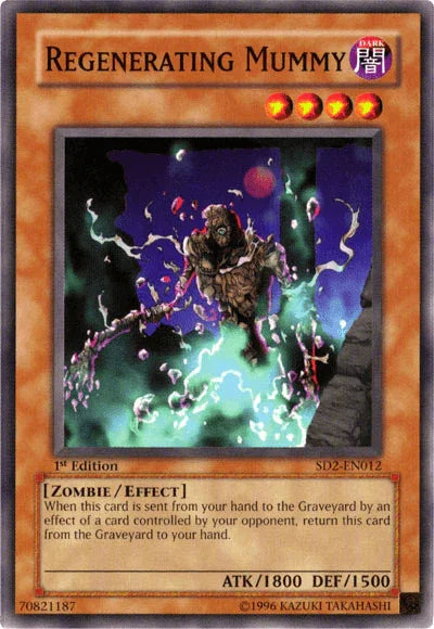 1st Edition, Common, Dark, Effect Monster, Structure Deck: Zombie Madness, Unlimited, Zombie Regenerating Mummy [SD2-EN012] Common - Trading Card World
