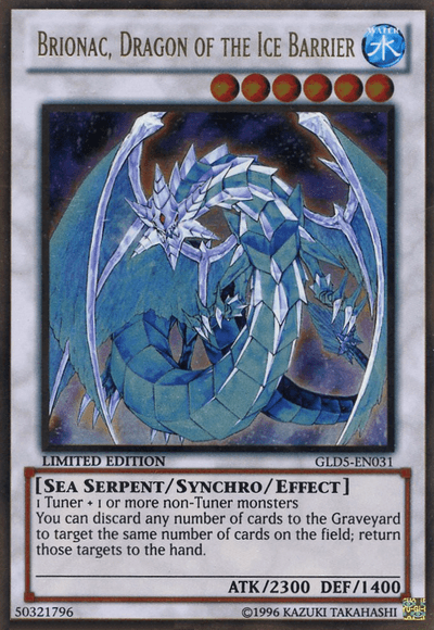 Gold Rare, Gold Series: Haunted Mine, Limited, Sea Serpent, Synchro/Effect Monster, Water Brionac, Dragon of the Ice Barrier [GLD5-EN031] Gold Rare - Trading Card World