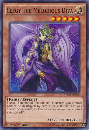 1st Edition, Common, Effect Monster, Fairy, Light, The New Challengers, Unlimited Elegy the Melodious Diva [NECH-EN006] Common - Trading Card World
