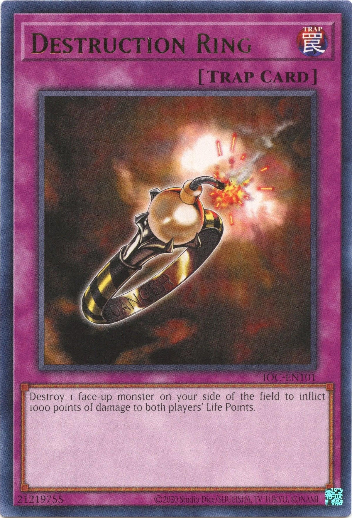 Invasion of Chaos (25th Anniversary Edition), Normal Trap, Rare, Trap, Unlimited Destruction Ring (25th Anniversary) [IOC-EN101] Rare - Trading Card World