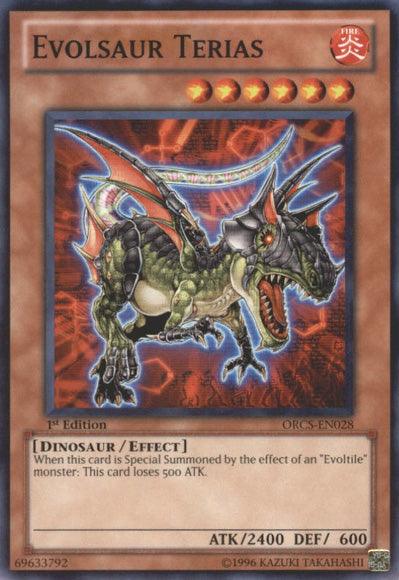 1st Edition, Common, Dinosaur, Effect Monster, Fire, Order of Chaos, Unlimited Evolsaur Terias [ORCS-EN028] Common - Trading Card World
