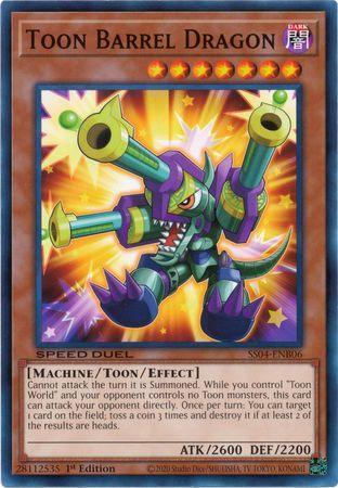 1st Edition, Common, Dark, Machine, Speed Duel: Match of the Millennium, Toon/Effect Monster Toon Barrel Dragon [SS04-ENB06] Common - Trading Card World