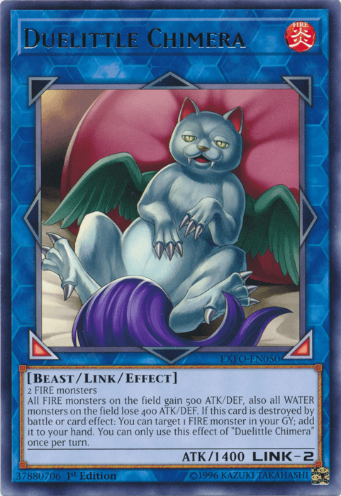 1st Edition, Beast, Extreme Force, Fire, Link/Effect Monster, Rare, Unlimited Duelittle Chimera [EXFO-EN050] Rare - Trading Card World