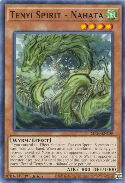 1st Edition, 2020 Tin of Lost Memories, Common, Effect Monster, Wind, Wyrm Tenyi Spirit - Nahata [MP20-EN109] Common - Trading Card World