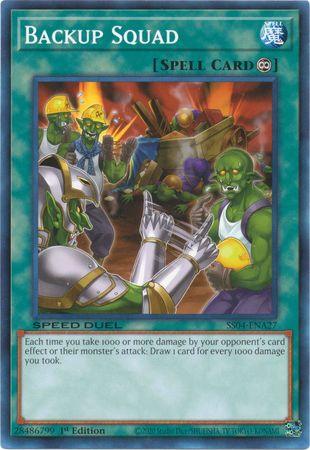 1st Edition, Common, Continuous Spell, Speed Duel: Match of the Millennium, Spell Backup Squad [SS04-ENA27] Common - Trading Card World