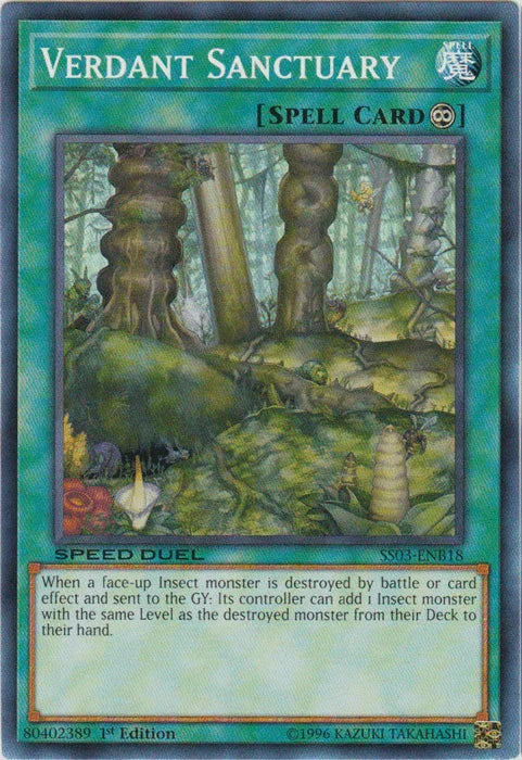1st Edition, Common, Continuous Spell, Speed Duel: Ultimate Predators, Spell Verdant Sanctuary [SS03-ENB18] Common - Trading Card World