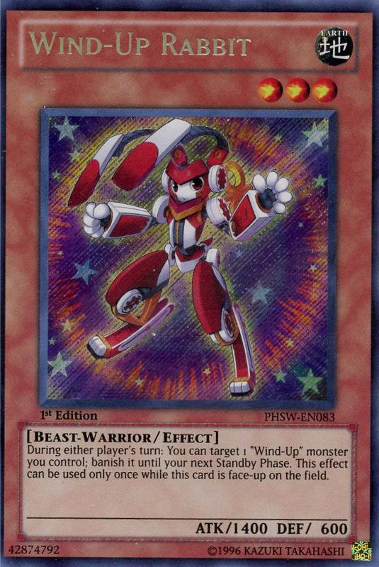1st Edition, Beast-Warrior, Earth, Effect Monster, Photon Shockwave, Secret Rare, Unlimited Wind-Up Rabbit [PHSW-EN083] Secret Rare - Trading Card World