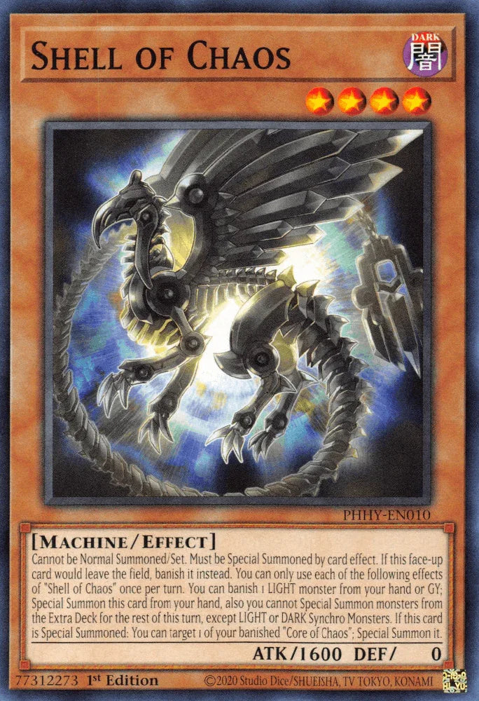 1st Edition, Common, Dark, Effect Monster, Machine, Photon Hypernova Shell of Chaos [PHHY-EN010] Common - Trading Card World
