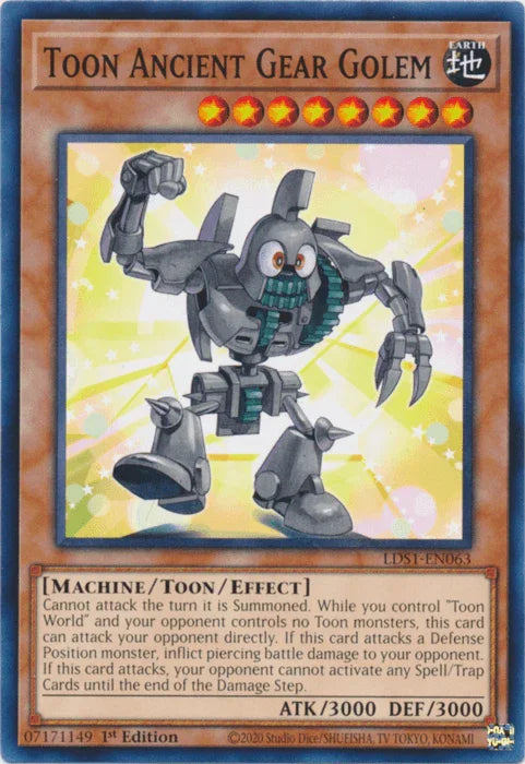 1st Edition, Common, Earth, Legendary Duelists: Season 1, Machine, Toon/Effect Monster Toon Ancient Gear Golem [LDS1-EN063] Common - Trading Card World