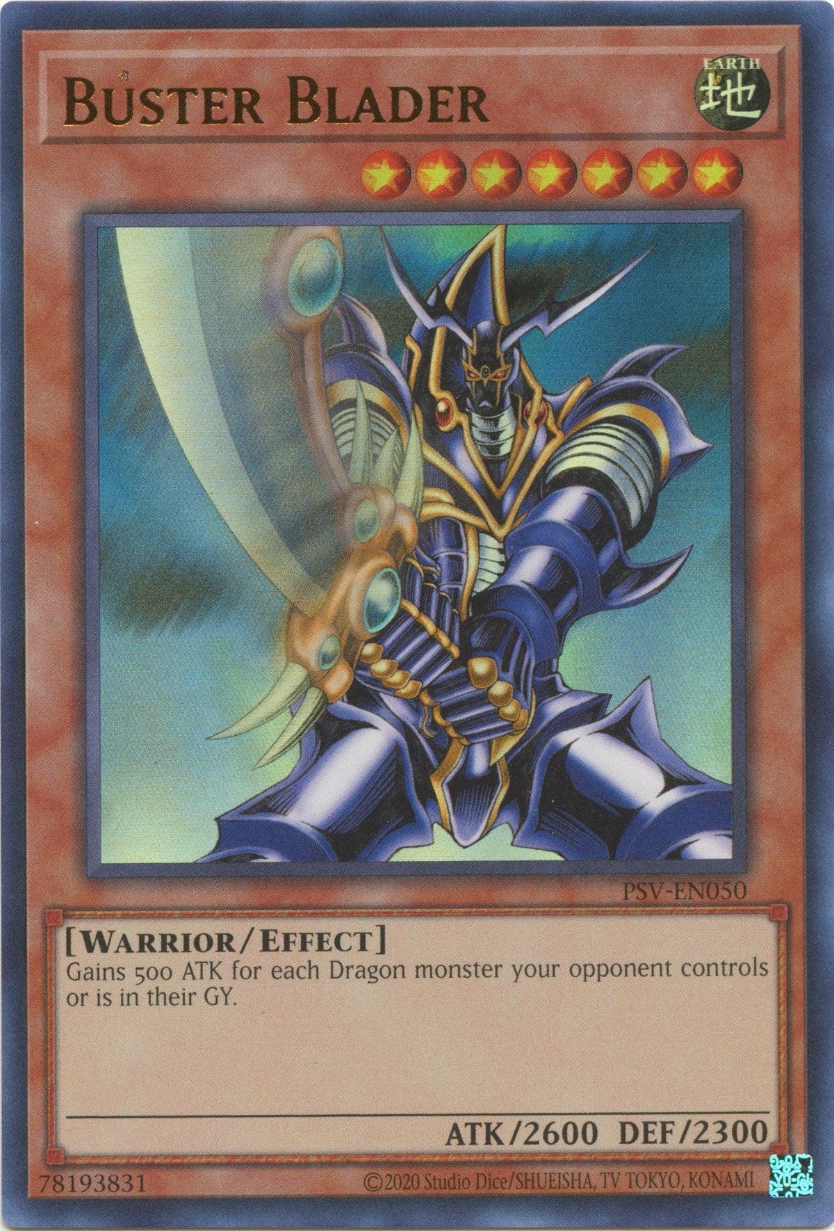 Earth, Effect Monster, Pharaoh's Servant (25th Anniversary Edition), Ultra Rare, Unlimited, Warrior Buster Blader (25th Anniversary) [PSV-EN050] Ultra Rare - Trading Card World