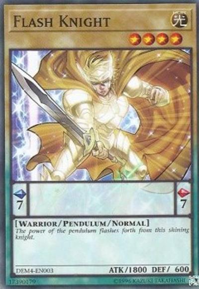 Advanced Demo Deck Extra Pack, Common, Light, Pendulum/Normal Monster, Unlimited, Warrior Flash Knight [DEM4-EN003] Common - Trading Card World