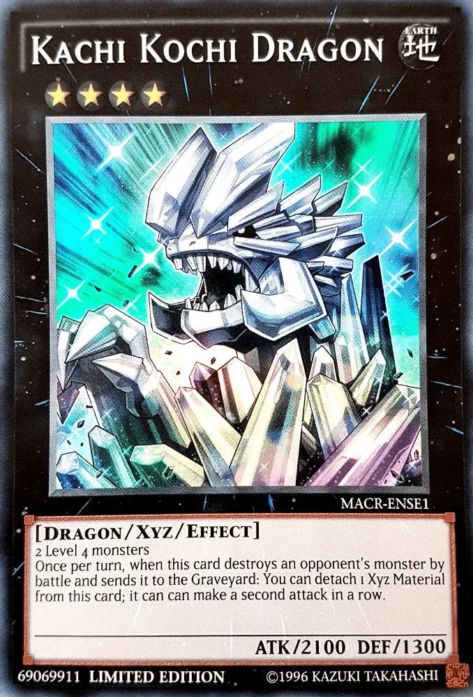 Dragon, Earth, Limited, Maximum Crisis, Super Rare, Xyz/Effect Monster Kachi Kochi Dragon [MACR-ENSE1] Super Rare - Trading Card World